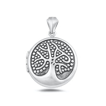 Load image into Gallery viewer, Sterling Silver Oxidized And Polished Tree Locket Pendant