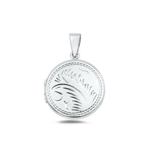 Load image into Gallery viewer, Sterling Silver Polished 24mm Engraved Round Locket Pendant