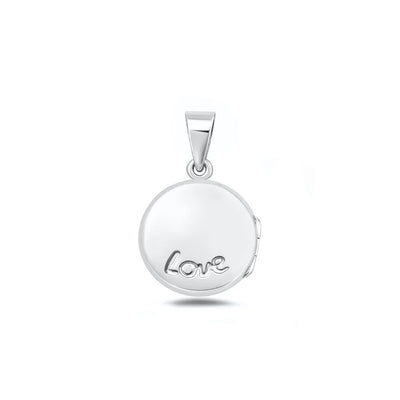 Sterling Silver Polished Engraved Love Locket Pendant