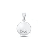 Sterling Silver Polished Engraved Love Locket Pendant