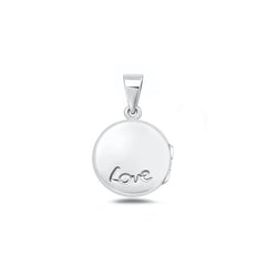 Sterling Silver Polished Engraved Love Locket Pendant