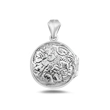 Load image into Gallery viewer, Sterling Silver Oxidized And Polished Flowers Locket Pendant