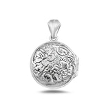 Sterling Silver Oxidized And Polished Flowers Locket Pendant