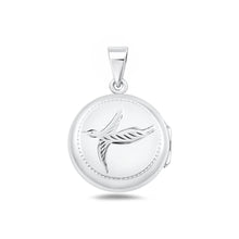 Load image into Gallery viewer, Sterling Silver Polished Bird Engraved Locket Pendant