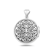 Load image into Gallery viewer, Sterling Silver Oxidized And Polished Ornate Locket Pendant