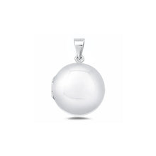 Load image into Gallery viewer, Sterling Silver Polished 20mm Round Locket Pendant