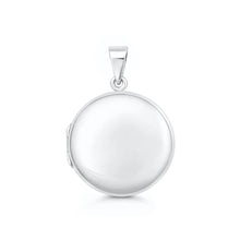 Load image into Gallery viewer, Sterling Silver Polished 25mm Round Locket Pendant