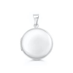 Sterling Silver Polished 25mm Round Locket Pendant