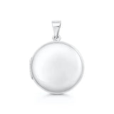 Sterling Silver Polished 29mm Round Locket Pendant