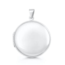 Load image into Gallery viewer, Sterling Silver Polished 35mm Round Locket Pendant