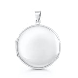 Sterling Silver Polished 35mm Round Locket Pendant