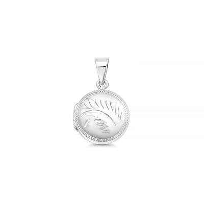Sterling Silver Polished 15mm Engraved Round Locket Pendant