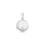 Sterling Silver Polished 15mm Engraved Round Locket Pendant
