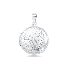 Load image into Gallery viewer, Sterling Silver Polished 25mm Engraved Round Locket Pendant