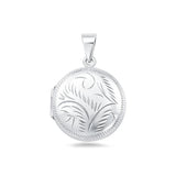 Sterling Silver Polished 25mm Engraved Round Locket Pendant