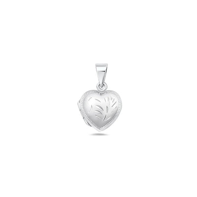 Sterling Silver Polished 12mm Engraved Heart Locket Pendant