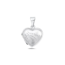 Load image into Gallery viewer, Sterling Silver Polished 17mm Engraved Heart Locket Pendant
