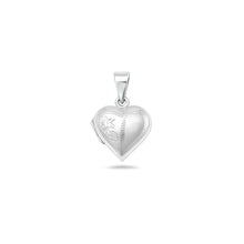 Load image into Gallery viewer, Sterling Silver Polished 14mm Engraved Heart Locket Pendant
