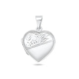 Sterling Silver Polished Engraved Heart 24mm Locket Pendant