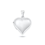 Sterling Silver Polished 24mm Heart Locket Pendant