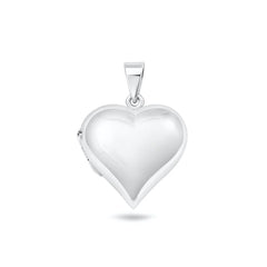 Sterling Silver Polished 24mm Heart Locket Pendant