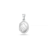 Sterling Silver Polished 16mm Engraved Oval Locket Pendant