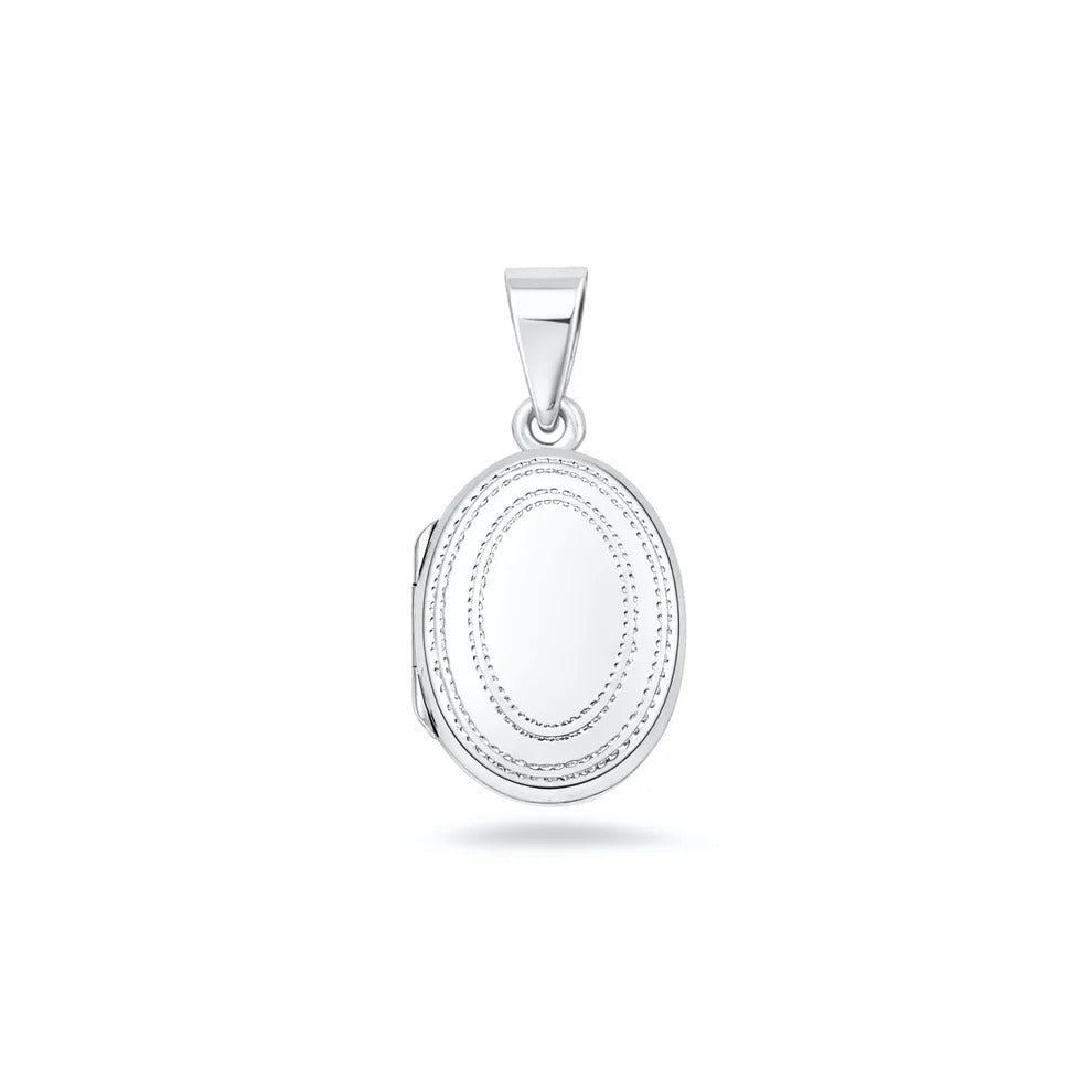 Sterling Silver Polished 20mm Engraved Oval Locket Pendant