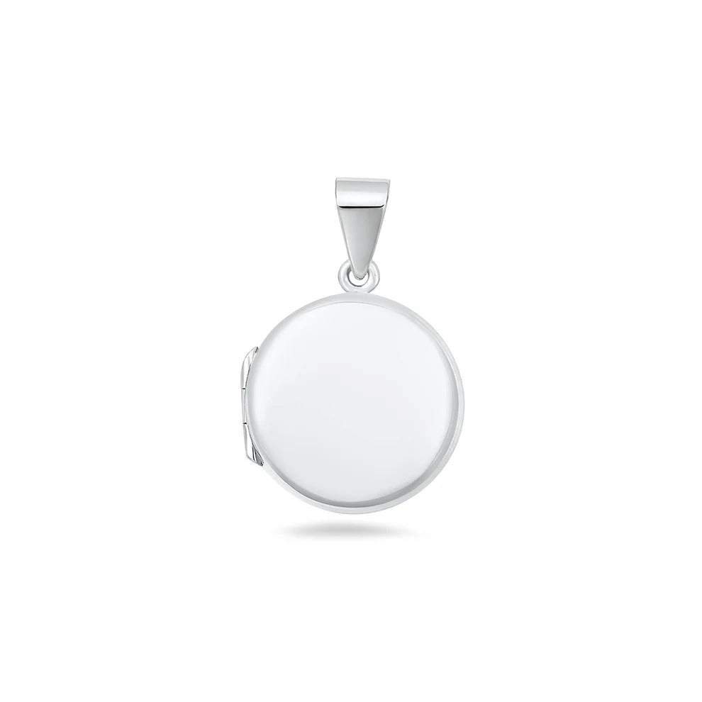 Sterling Silver Polished 18mm Round Locket Pendant