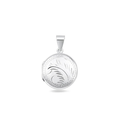 Sterling Silver Polished Engraved Locket Pendant