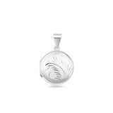 Sterling Silver Polished Engraved Locket Pendant