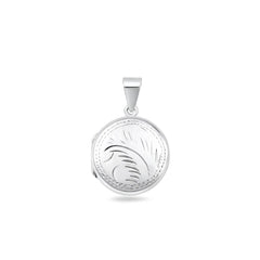 Sterling Silver Polished Engraved Locket Pendant