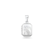 Load image into Gallery viewer, Sterling Silver Polished Rectangle Engraved Locket Pendant