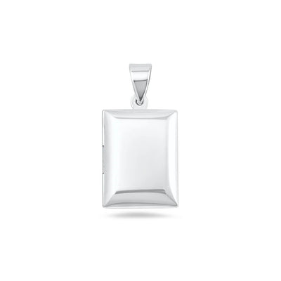 Sterling Silver Polished Rectangle Locket Pendant