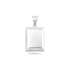 Sterling Silver Polished Rectangle Locket Pendant