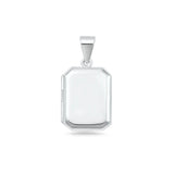 Sterling Silver Polished 21.4mm Rectangle Locket Pendant