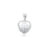 Sterling Silver Polished 15mm Engraved Heart Locket Pendant