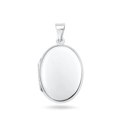 Sterling Silver Polished 27mm Oval Locket Pendant