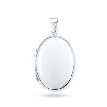 Load image into Gallery viewer, Sterling Silver Polished 32mm Oval Locket Pendant