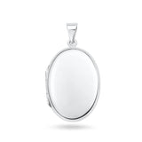 Sterling Silver Polished 32mm Oval Locket Pendant