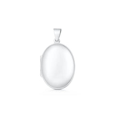 Sterling Silver Polished 25mm Oval Locket Pendant