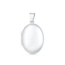 Load image into Gallery viewer, Sterling Silver Polished 28mm Oval Locket Pendant