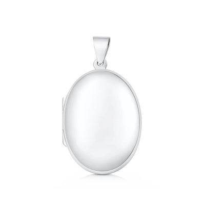 Sterling Silver Polished 30mm Oval Locket Pendant