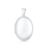 Sterling Silver Polished 30mm Oval Locket Pendant