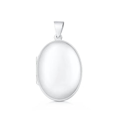Sterling Silver Polished 30mm Oval Locket Pendant