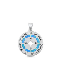 Load image into Gallery viewer, Sterling Silver Blue Lab Opal Compass Pendant