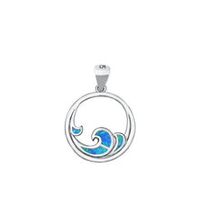 Load image into Gallery viewer, Sterling Silver Blue Lab Opal Waves Of Life Pendant