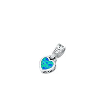 Load image into Gallery viewer, Sterling Silver Heart Blue Lab Opal Pendant