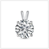 Sterling Silver Rhodium Plated Lab Created Diamond Pendant-5mm