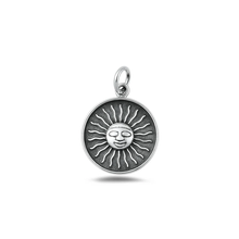 Load image into Gallery viewer, Sterling Silver Oxidized And Polished Sun Pendant