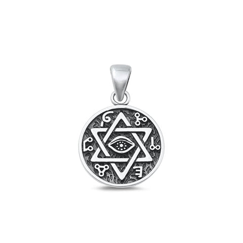 Sterling Silver Oxidized Star of David Pendant